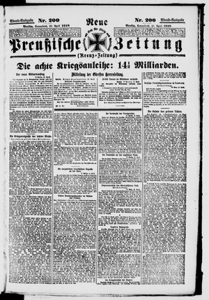 Neue preußische Zeitung vom 20.04.1918