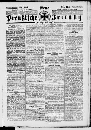 Neue preußische Zeitung vom 25.04.1918