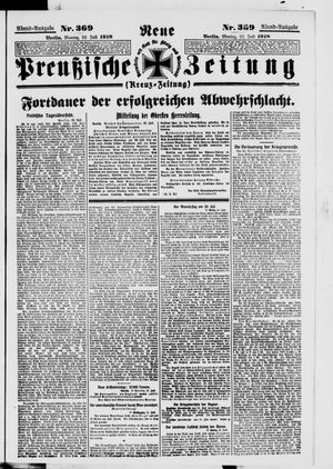 Neue preußische Zeitung vom 22.07.1918