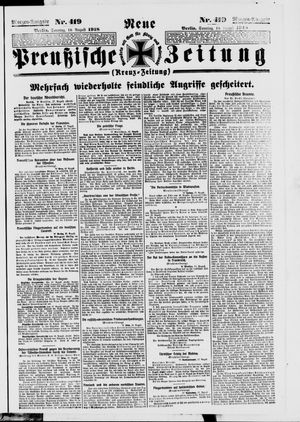 Neue preußische Zeitung vom 18.08.1918