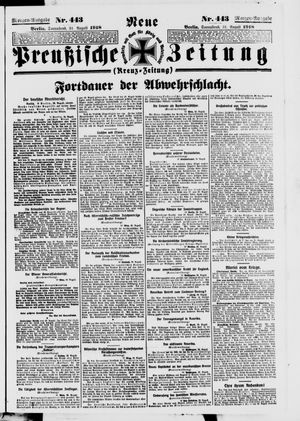 Neue preußische Zeitung vom 31.08.1918