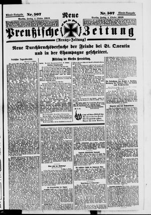 Neue preußische Zeitung vom 04.10.1918