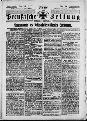 Neue preußische Zeitung vom 13.02.1919