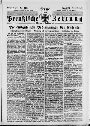 Neue preußische Zeitung vom 18.06.1919