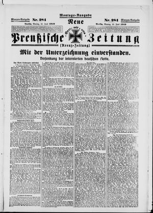 Neue preußische Zeitung vom 23.06.1919