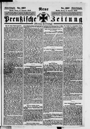 Neue preußische Zeitung vom 29.09.1919