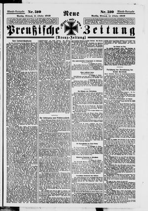 Neue preußische Zeitung vom 22.10.1919