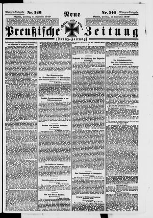 Neue preußische Zeitung vom 11.11.1919