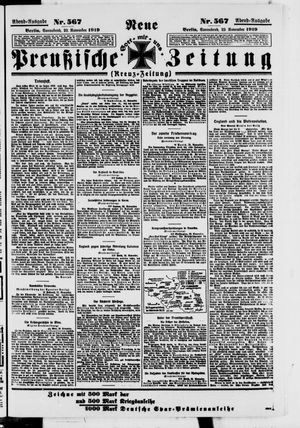 Neue preußische Zeitung vom 22.11.1919