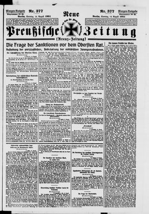 Neue preußische Zeitung vom 14.08.1921