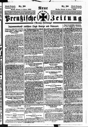 Neue preußische Zeitung on Feb 22, 1922