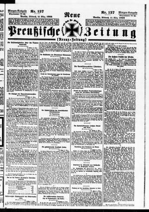 Neue preußische Zeitung vom 22.03.1922