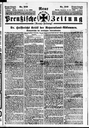 Neue preußische Zeitung vom 24.06.1922