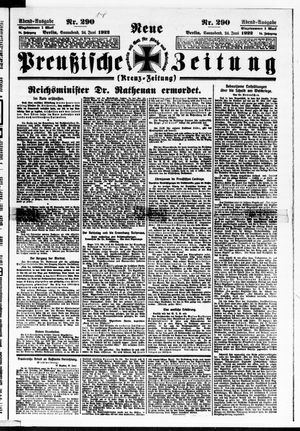 Neue preußische Zeitung vom 24.06.1922