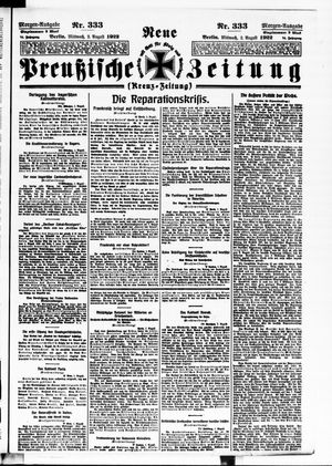 Neue preußische Zeitung on Aug 2, 1922