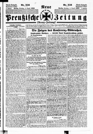 Neue preußische Zeitung vom 15.08.1922