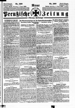 Neue preußische Zeitung vom 17.08.1922