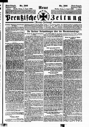 Neue preußische Zeitung vom 21.08.1922