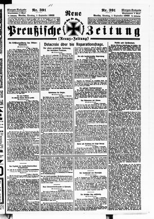 Neue preußische Zeitung vom 05.09.1922