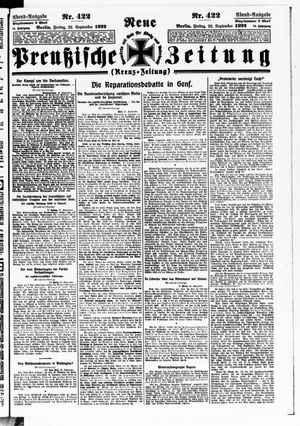 Neue preußische Zeitung vom 22.09.1922