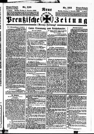Neue preußische Zeitung vom 21.11.1922