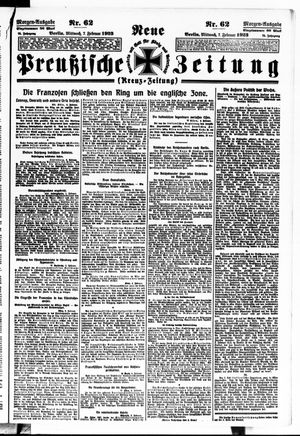 Neue preußische Zeitung vom 07.02.1923