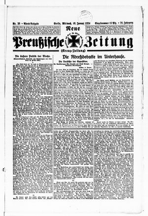 Neue preußische Zeitung vom 16.01.1924
