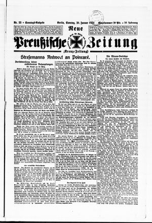 Neue preußische Zeitung vom 20.01.1924