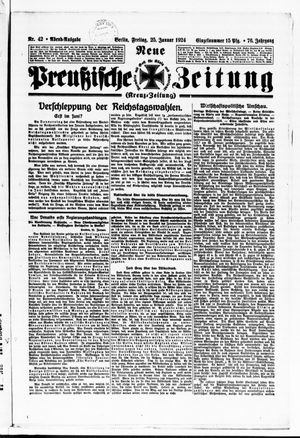 Neue preußische Zeitung vom 25.01.1924