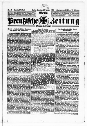 Neue preußische Zeitung vom 27.01.1924
