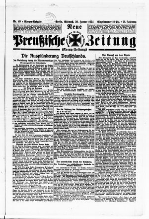 Neue preußische Zeitung vom 30.01.1924