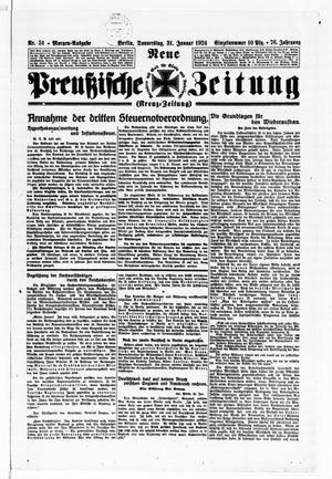 Neue preußische Zeitung vom 31.01.1924