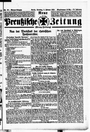 Neue preußische Zeitung vom 05.02.1924