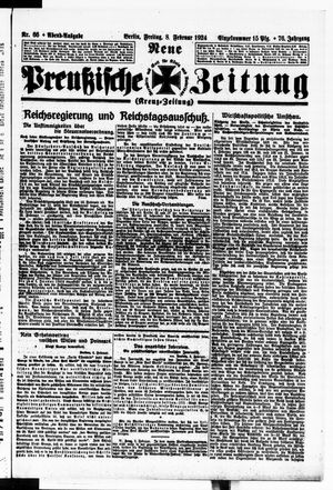 Neue preußische Zeitung vom 08.02.1924