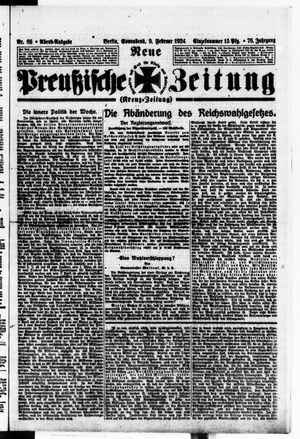 Neue preußische Zeitung vom 09.02.1924