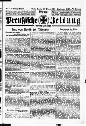 Neue preußische Zeitung vom 17.02.1924