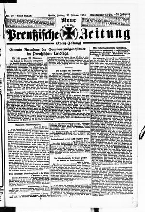 Neue preußische Zeitung vom 22.02.1924