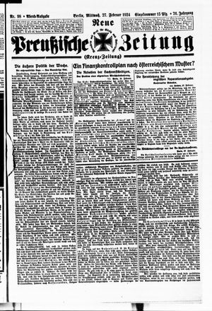 Neue preußische Zeitung vom 27.02.1924