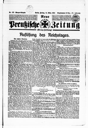 Neue preußische Zeitung vom 14.03.1924