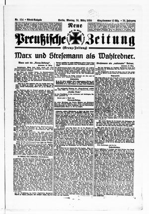 Neue preußische Zeitung vom 31.03.1924