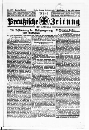 Neue preußische Zeitung vom 20.04.1924