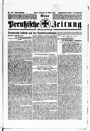 Neue preußische Zeitung vom 22.04.1924