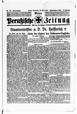 Neue preußische Zeitung vom 24.04.1924