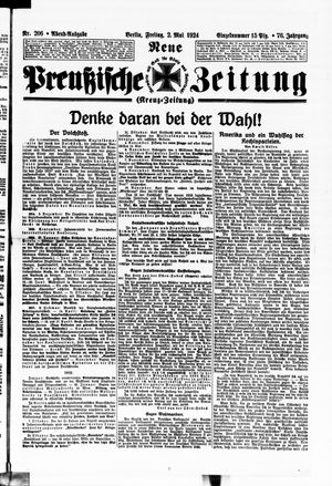 Neue preußische Zeitung vom 02.05.1924
