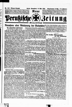 Neue preußische Zeitung vom 10.05.1924