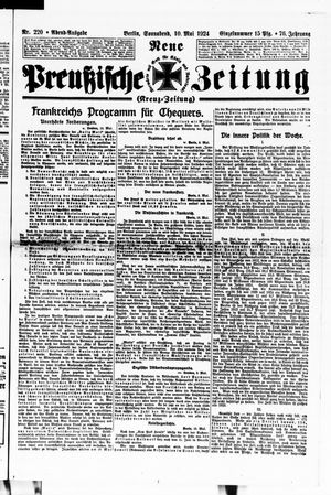 Neue preußische Zeitung vom 10.05.1924