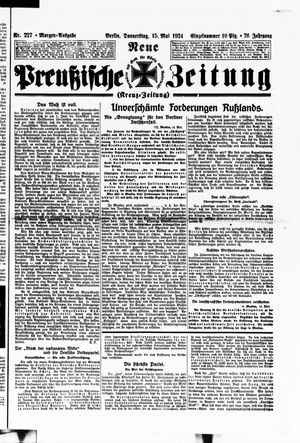 Neue preußische Zeitung vom 15.05.1924