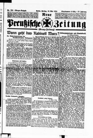 Neue preußische Zeitung vom 16.05.1924