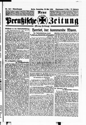 Neue preußische Zeitung vom 22.05.1924