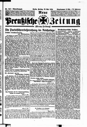Neue preußische Zeitung vom 23.05.1924